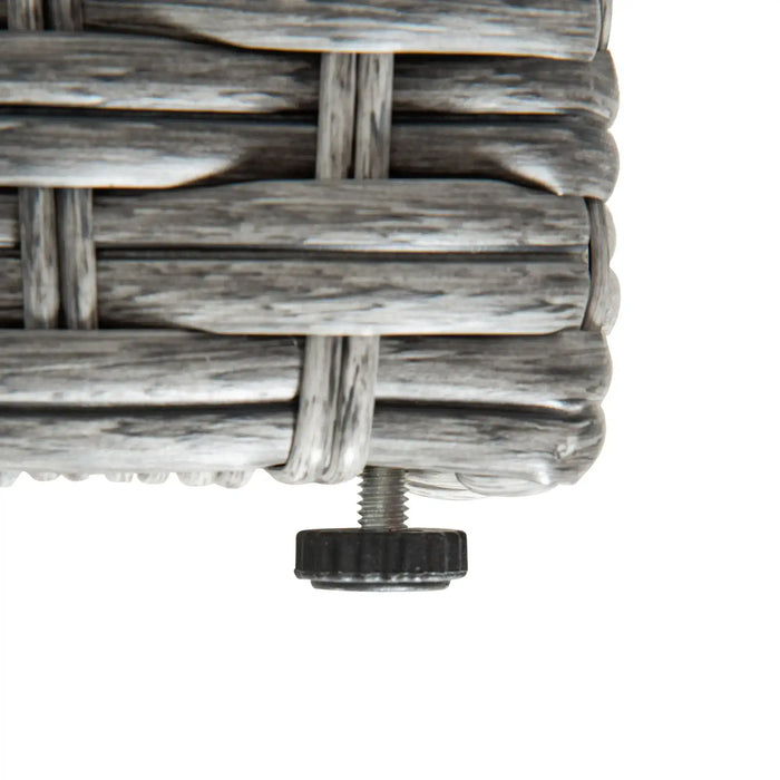 3-Piece Rattan Double Chaise Lounge with Cushions - Little and Giant Explorers Outsunny