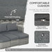 3-Piece Rattan Double Chaise Lounge with Cushions - Little and Giant Explorers Outsunny