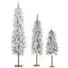 3-Piece Snow-Flocked Pencil Christmas Tree Set | 3ft, 4ft and 5ft Slim Trees HOMCOM - Little and Giant Explorers HOMCOM