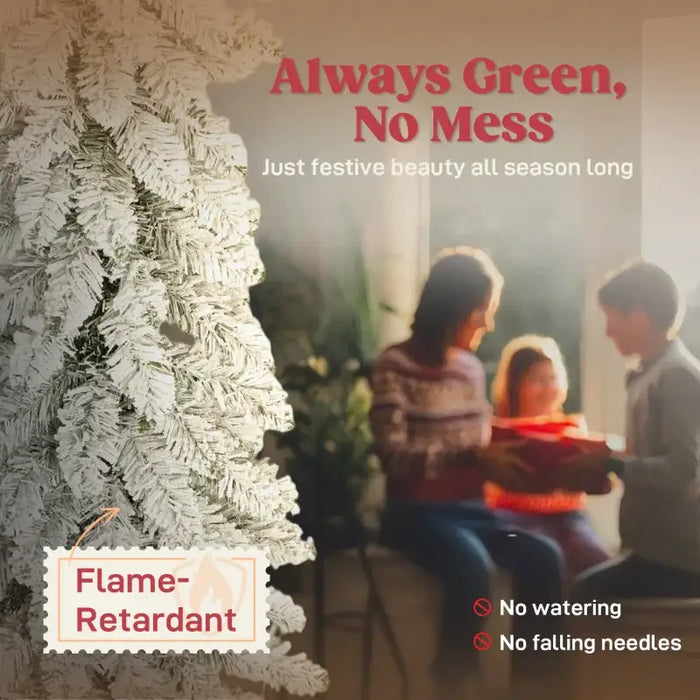 3-Piece Snow-Flocked Pencil Christmas Tree Set | 3ft, 4ft and 5ft Slim Trees HOMCOM - Little and Giant Explorers HOMCOM