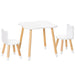 3-Piece Toddler Table and Chair Set with Bear Shaped Chairs - Little and Giant Explorers HOMCOM