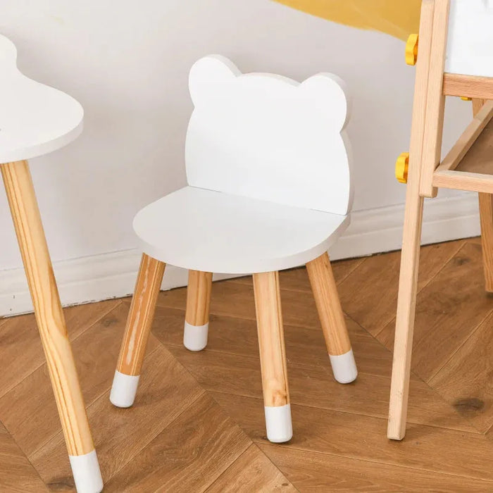 3-Piece Toddler Table and Chair Set with Bear Shaped Chairs - Little and Giant Explorers HOMCOM