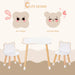 3-Piece Toddler Table and Chair Set with Bear Shaped Chairs - Little and Giant Explorers HOMCOM