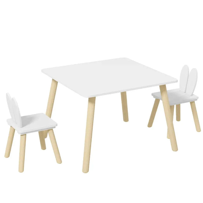 3-Piece Toddler Table and Chair Set with Bunny Ears - Little and Giant Explorers AIYAPLAY