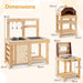 3-Piece Wooden Outdoor Mud Kitchen for Kids with BBQ and Pizza Oven - Little and Giant Explorers Costway