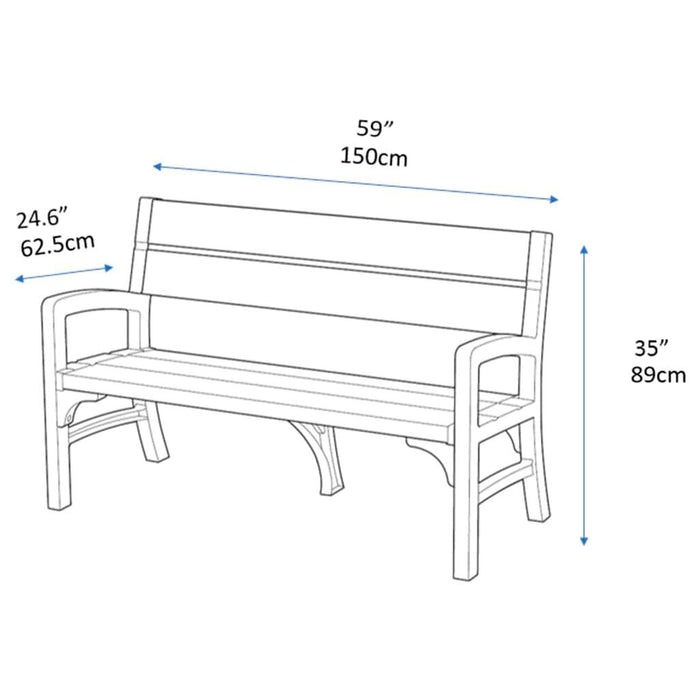 3-Seater Garden Bench 'Montero' - Little and Giant Explorers Keter