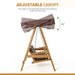 3 Seater Garden Swing Brown Fir Wood | Oxford Canopy for Adult Outdoor Relaxation - Little and Giant Explorers Outsunny