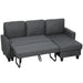 3-Seater Linen-Look Corner Sofa Bed – Charcoal Grey | Reversible Chaise HOMCOM - Little and Giant Explorers
