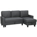 3-Seater Linen-Look Corner Sofa Bed – Charcoal Grey | Reversible Chaise HOMCOM - Little and Giant Explorers