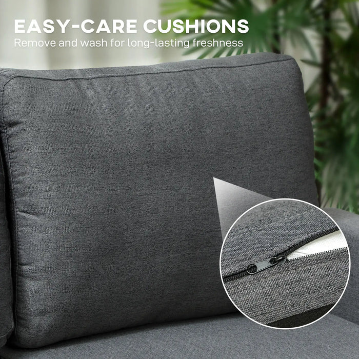 3-Seater Linen-Look Corner Sofa Bed – Charcoal Grey | Reversible Chaise HOMCOM - Little and Giant Explorers