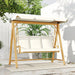 Three-Seater Garden Swing Bench with Adjustable Canopy in Beige - Little and Giant Explorers Outsunny