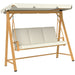 Three-Seater Garden Swing Bench with Adjustable Canopy in Beige - Little and Giant Explorers Outsunny