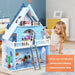 3-Storey Doll House With Furniture Accessories - Little and Giant Explorers Costway