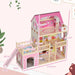 3 Storey Dolls House with 13 Pieces of Wooden Furniture and Accessories - Little and Giant Explorers AIYAPLAY