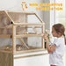 3-Tier Hamster Cage – Natural Wood | Seesaw, Ramp, Exercise Wheel and Hut PAWHUT - Little and Giant Explorers PawHut