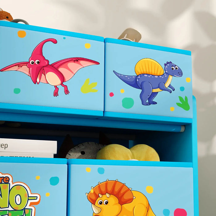 3-Tier Kids Storage Unit | Dinosaur Design with 9 Removable Boxes - Little and Giant Explorers AIYAPLAY