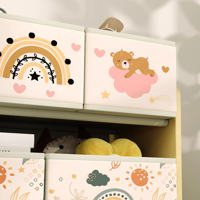 3-Tier Kids Storage Unit | Rainbow Design with 9 Removable Boxes - Little and Giant Explorers AIYAPLAY