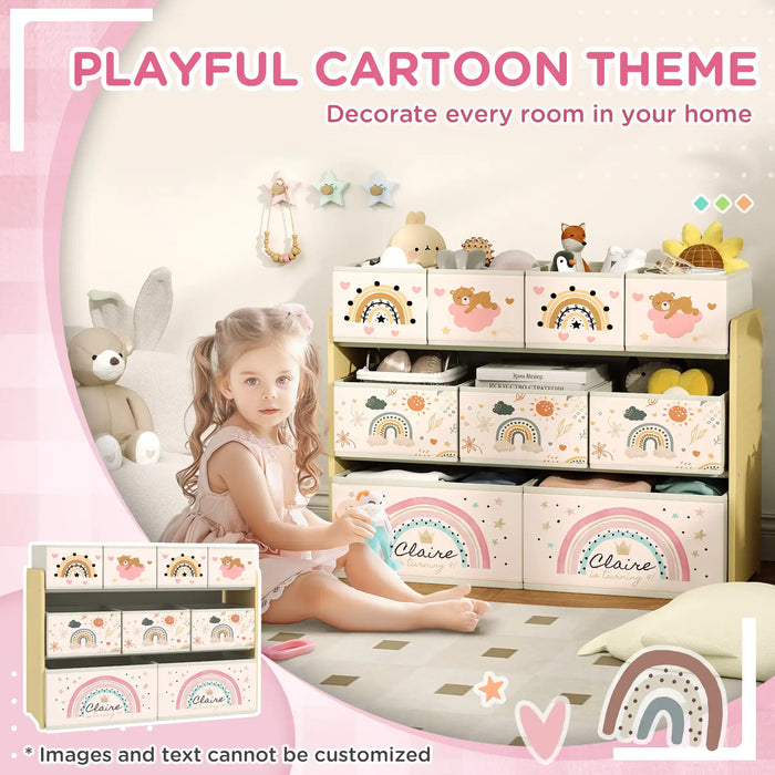3-Tier Kids Storage Unit | Rainbow Design with 9 Removable Boxes - Little and Giant Explorers AIYAPLAY