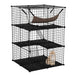 3-Tier Large Cat Cage – Black | Hammock, Ladders and Sky Window COSTWAY - Little and Giant Explorers Costway