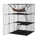3-Tier Large Cat Cage – Black | Hammock, Ladders and Sky Window COSTWAY - Little and Giant Explorers Costway