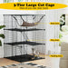 3-Tier Large Cat Cage – Black | Hammock, Ladders and Sky Window COSTWAY - Little and Giant Explorers Costway