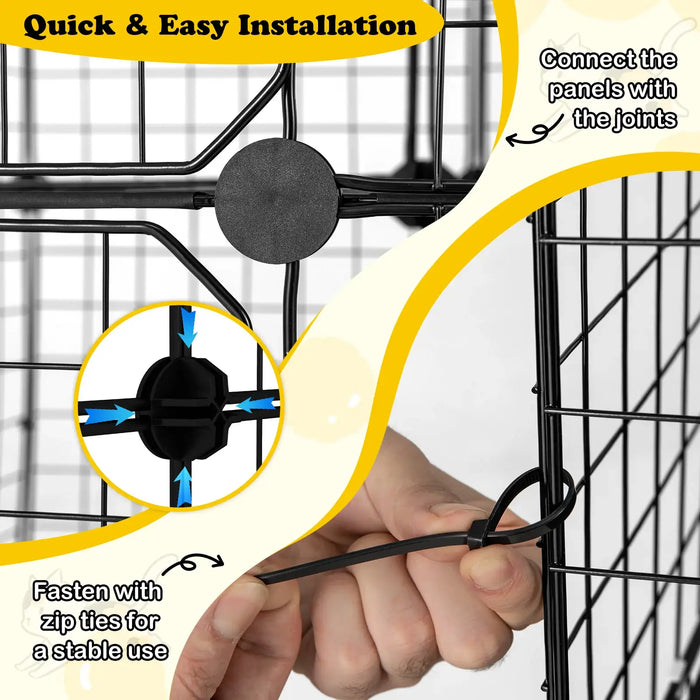 3-Tier Large Cat Cage – Black | Hammock, Ladders and Sky Window COSTWAY - Little and Giant Explorers Costway