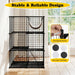 3-Tier Large Cat Cage – Black | Hammock, Ladders and Sky Window COSTWAY - Little and Giant Explorers Costway