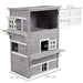 3-Tier Outdoor Cat House – Grey and White | Asphalt Roof, Windows and Platforms PAWHUT - Little and Giant Explorers PawHut