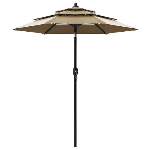 3-Tier Parasol with Aluminium Pole in Taupe - Little and Giant Explorers vidaXL