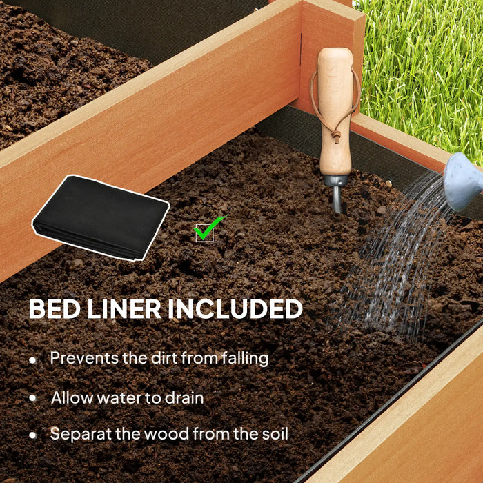 3-Tier Raised Garden Bed | Back Trellis and Three Planter Boxes - Little and Giant Explorers Outsunny