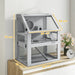 3-Tier Wooden Hamster Cage - Grey | Deep Base, Wheel, Seesaw and Hut PAWHUT - Little and Giant Explorers PawHut