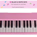 30 Keys Mini Kids Piano with Music Stand and Bench in Pink - Little and Giant Explorers HOMCOM