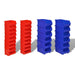 30 Piece Wall Mounted Plastic Storage Bin Set in Blue and Red - Little and Giant Explorers Little and Giant Explorers