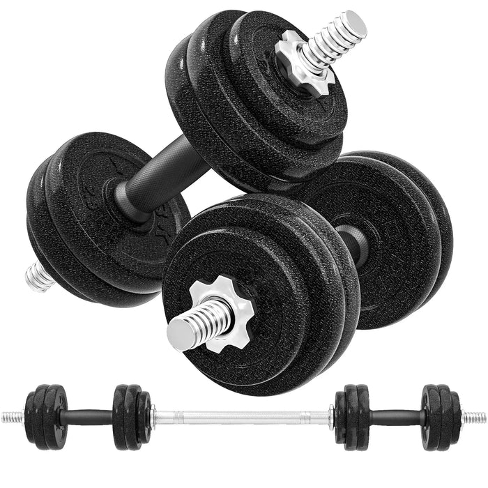 30kg Adjustable Dumbbell and Barbell Set | 2-in-1 Steel Weight Training Kit with Spinlocks SPORTNOW - Little and Giant Explorers SPORTNOW