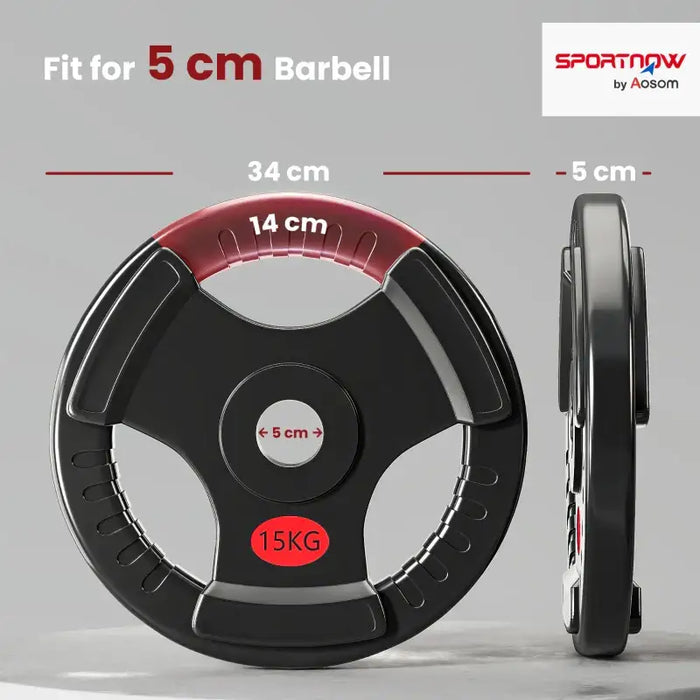 30kg Olympic Weight Plate Set – Black | 2x15kg Plates - Triple Grip and 5cm Centre Hole SPORTNOW - Little and Giant Explorers SPORTNOW