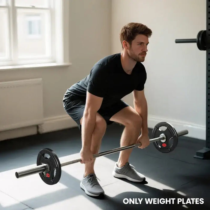 30kg Olympic Weight Plate Set – Black | 2x15kg Plates - Triple Grip and 5cm Centre Hole SPORTNOW - Little and Giant Explorers SPORTNOW