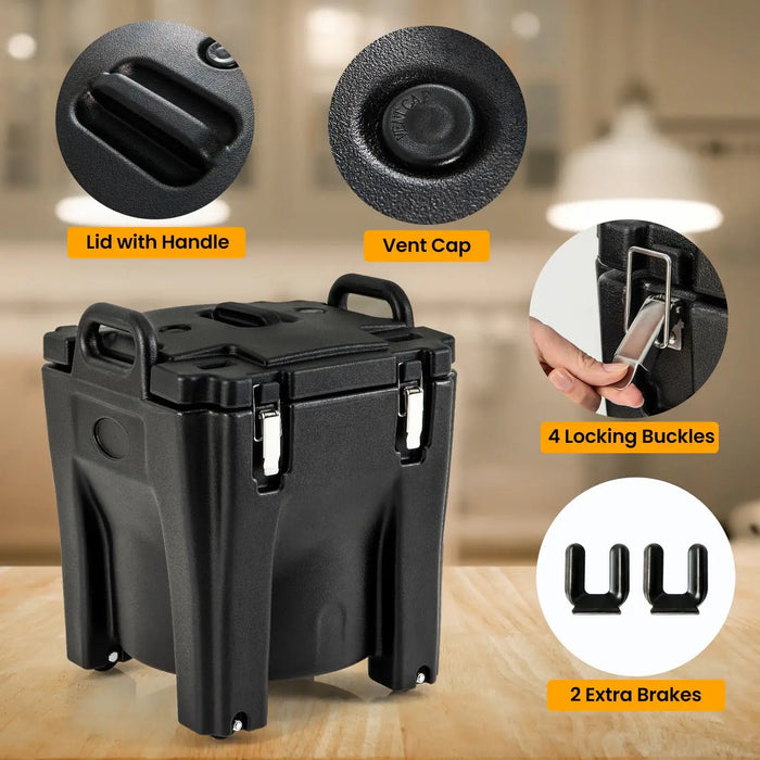 30L Insulated Food Carrier | Portable 3-Layer Hot and Cold Storage Box with Wheels COSTWAY - Little and Giant Explorers Costway