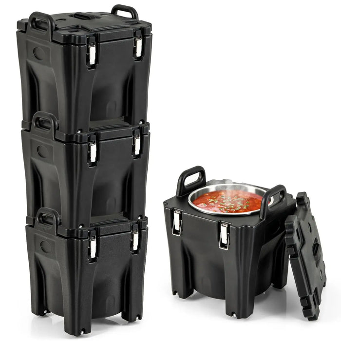 30L Insulated Food Carrier | Portable 3-Layer Hot and Cold Storage Box with Wheels COSTWAY - Little and Giant Explorers Costway