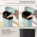 Reusable trash can with a removable inner bucket and secured bag feature.