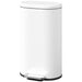 White trash bin with a foot pedal on a white background