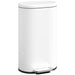 White trash bin with a step lid on a white background