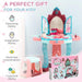 Kids 31-piece dressing table set with mirror, stool, toy makeup accessories and packaging