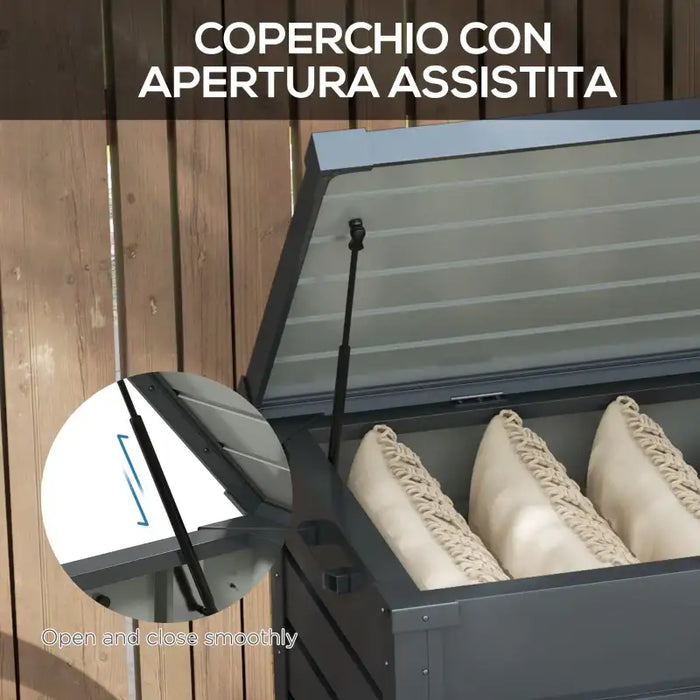 311L Metal Garden Storage Box – Lockable Outdoor Storage with Wheels | Galvanised Steel OUTSUNNY - Little and Giant Explorers Outsunny