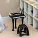 32 Keys Kids Piano Keyboard with Stool, Lights, Microphone, Sounds and Removable Legs in Black - Little and Giant Explorers AIYAPLAY