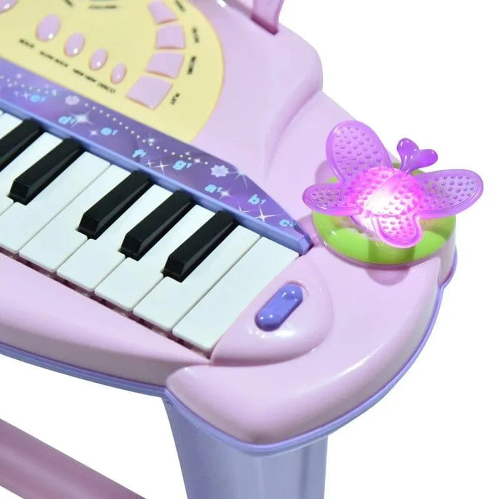 32 Keys Mini Electronic Keyboard with Stool and Microphone - Little and Giant Explorers HOMCOM