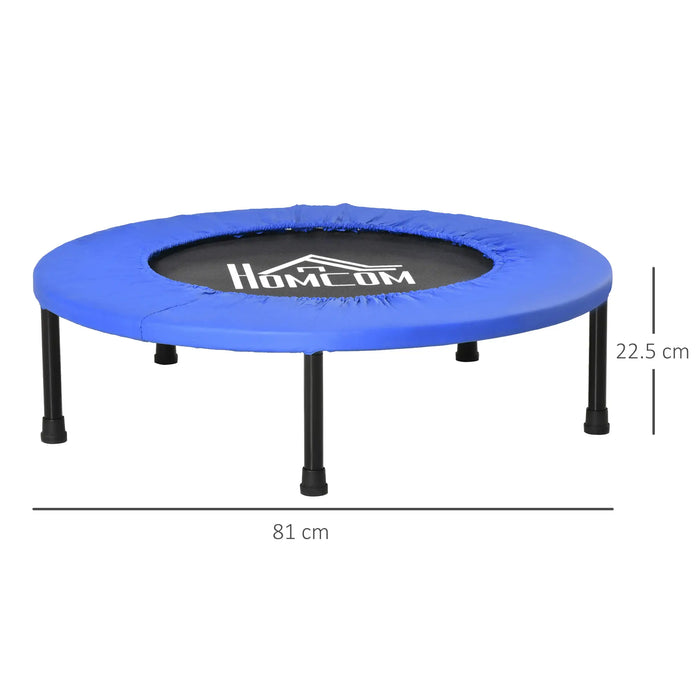 32" Mini Fitness Trampoline in Blue and Black - Little and Giant Explorers HOMCOM