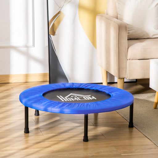 32" Mini Fitness Trampoline in Blue and Black - Little and Giant Explorers HOMCOM