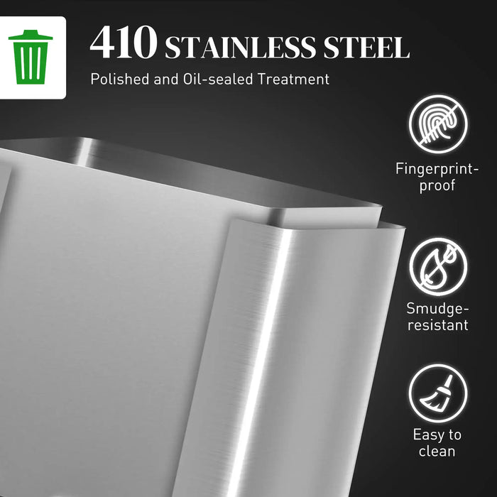 Stainless steel surface with features highlighted on a black background