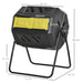 360° Rotating Composter with Dual Chamber in Black and Yellow 160L - Little and Giant Explorers Outsunny