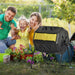 360° Rotating Composter with Dual Chamber in Black and Yellow 160L - Little and Giant Explorers Outsunny